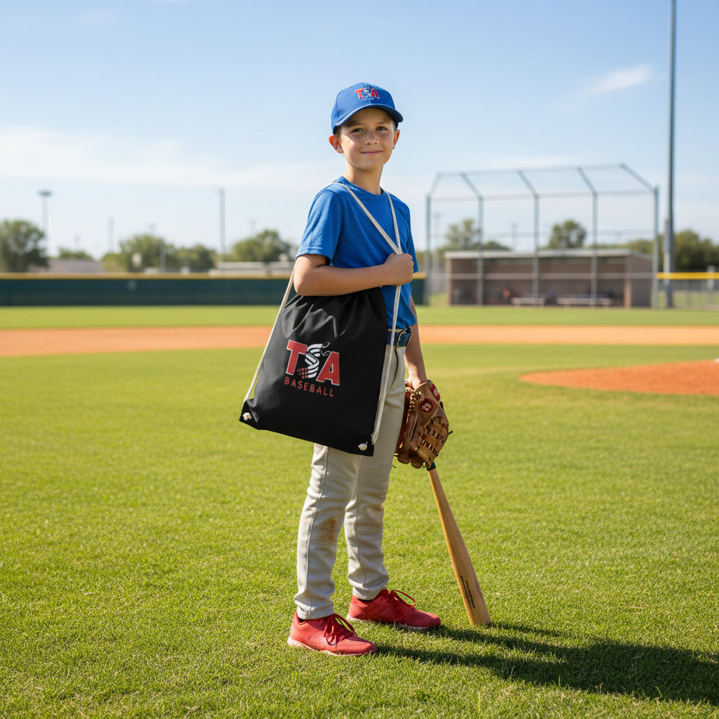 T.S.A. Baseball Organic cotton drawstring bag