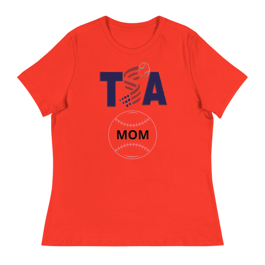 T.S.A. Baseball. "Mom" Women's Relaxed T-Shirt