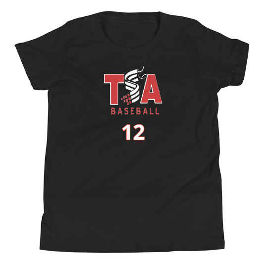 T.S.A. Baseball #12. Youth Short Sleeve T-Shirt